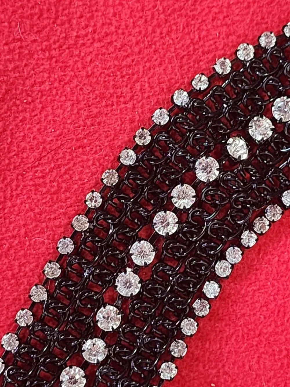 Chico's Vintage Black Metal and Rhinestone Adjustable 50.5
